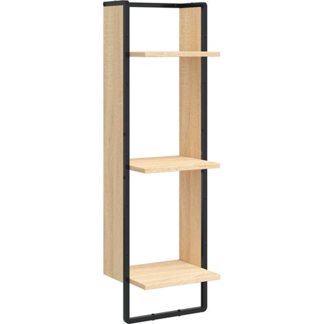 Maison Exclusive - Wandregal 3 Fächer Sonoma-Eiche 30x25x100 cm H (1/5)