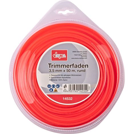 Motorsense Freischneider Mähfaden Trimmerfaden 3,5mm-50m rund Nylon Signalfarbe (1/2)