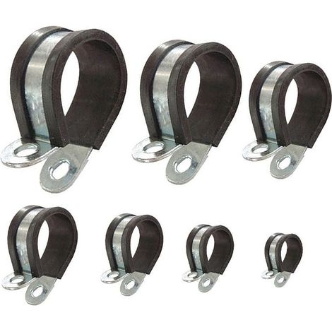 Colliers de fixation de tubes P-Clips de serrage avec insert caoutchouc Ø 25mm / Band 20mm (1/5)