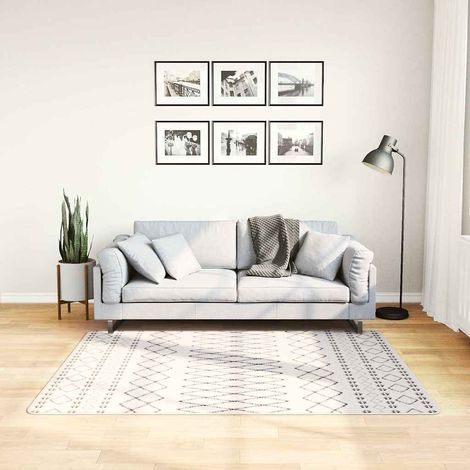 Teppich Waschbar Schwarz und Weiß 120x170 cm