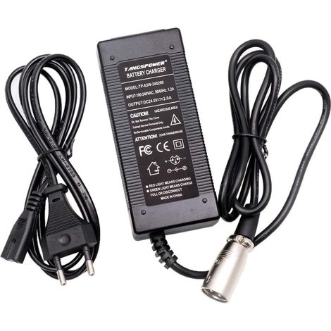 24V 2A Acide de Plomb Chargeur de Batterie pour E-Bike Scooter électrique Voiturette Fauteuil Roulant Chargeur XLR 3 Broches Connecteur (1/5)