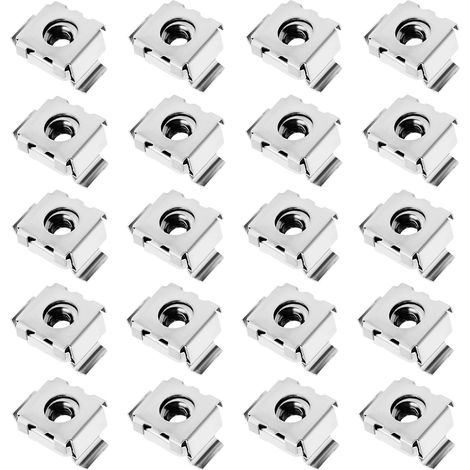 20 Lot écrous Cage M4 en Acier Inoxydable 304 pour Armoires Réseau Armoires de Serveur Boîtiers électroniques Racks Argent (1/5)