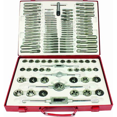 Juego de machos y fileras con giramachos, 110 piezas METALWORKS SKC1100ETS