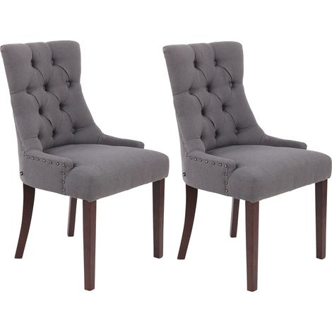 Lot de 2 chaises de salle à manger Aberdeen en tissu Antique Gris foncé (1/5)