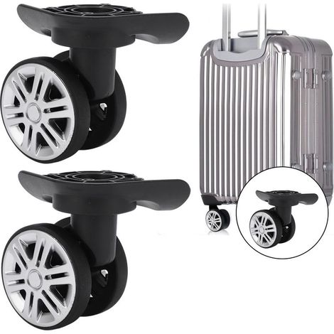 Roulette de valise silencieuse A19 Paire de roues à double rangée Diamètre 6 cm Matériaux PP et PET Installation facile avec vis (1/5)