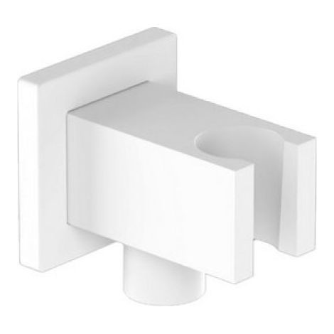 SUPPORTO DOCCIA MINIMALE QUADRO CON PRESA ACQUA Nichel Spazzolato Opaco