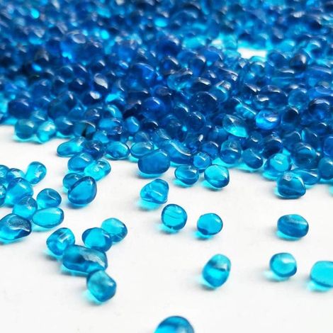 0,5 kg - Magnifique gravier naturel décoré pour aquarium (bleu