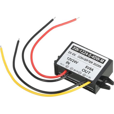 DC 12V 24V à DC 5V 8A 40W Alimentation Convertisseur Régulateur Plastique Coquille pour LED Solaire Système (1/5)