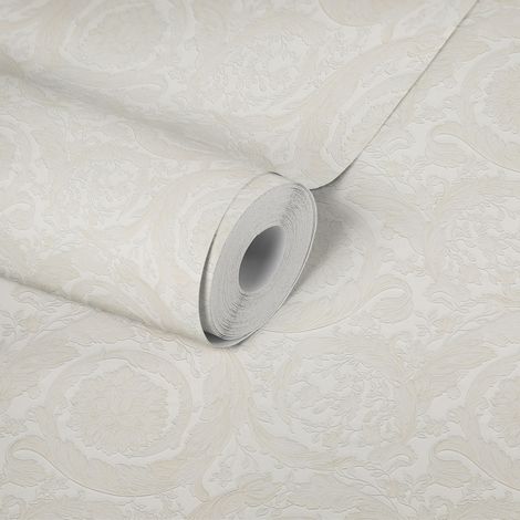A.S. Création Vliestapete Versace 6 10,05 x 0,70 m Ranken Creme Silber strukturiert (1/5)