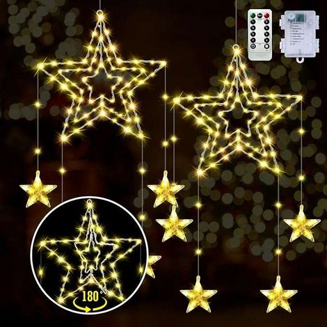 Juego de 2 estrellas navideñas 3 en 1, que brillan por dentro y por fuera. (1/3)