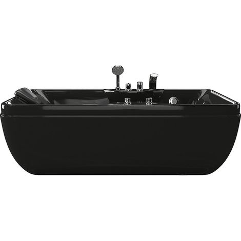 Vente-Unique – Baignoire balnéo 1 place 140L – Dimensions 150 x 75 x 54,5 cm – Angle droit – 6 jets massants – Fonction bulles