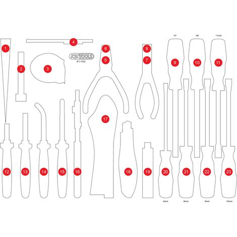KS TOOLS  bandeja de  espuma  vacía para  811.1032  - 811.1032-97