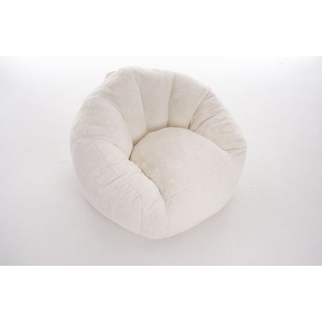 Sillón puff de espuma viscoelástica con pelo sintético 98x98x60 cm HOMVRA (1/4)