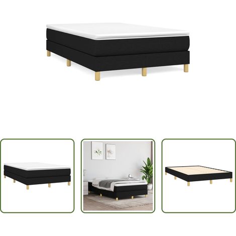Matelas à ressorts ensachés - Sommier à lattes de lit avec matelas noir 120x190 cm tissu (1/5)