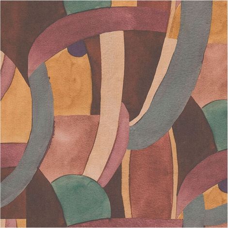 Graphic wallpaper wall Profhome 782141 hot embossed non-woven wallpaper smooth with abstract pattern matt red yellow orange teal grey 5,33 m2 (1/5)