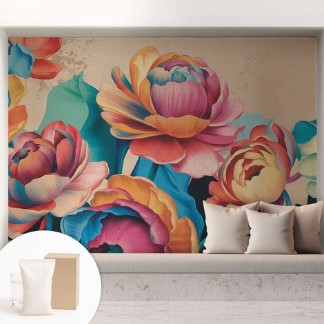 Carta Da Parati - Mural - Con Sala Da Pranzo - Camera Da Letto - Cameretta - Con Colla Gratuita Armonia floreale 208x146 cm (1/5)