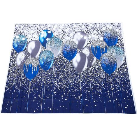 Fond Photographique en Vinyle Bleu Scintillant pour Fête d'anniversaire Décor Mural et Nappe, Effet Réaliste Haute Définition, Format Bannière pour Toile de Fond Photo (1/5)