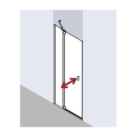 Kermi porte battante Raya 1GR 0880x 2000 BV : 843-883 SIHG verre trempé transparent (1/5)