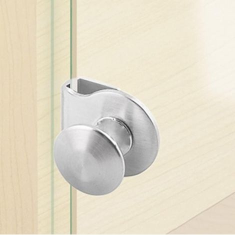 Poignée de porte en verre - Poignée de traction pour porte en verre - Fixation avec vis [sans perçage] - Poignées de porte pour armoires en verre (1/4)