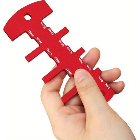 Jauge de profondeur pour scie circulaire, jauge de profondeur pour défonceuse, jauge de profondeur en alliage d'aluminium, outil de limitation de hauteur, rouge (1/4)