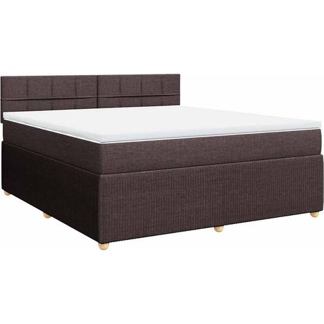 Giroletto a Molle con Materasso Marrone Scuro 180x200cm Tessuto vidaXL (1/5)