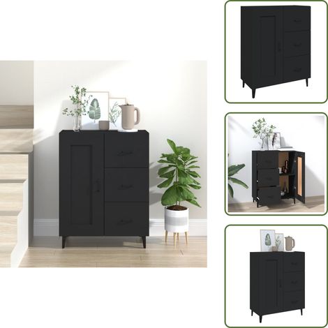 Sideboard Schwarz 69,5x34x90 cm Holzwerkstoff - Schreibtisch - Sideboard - Wohnzimmermöbel - Holzmöbel - Schwarz (1/5)
