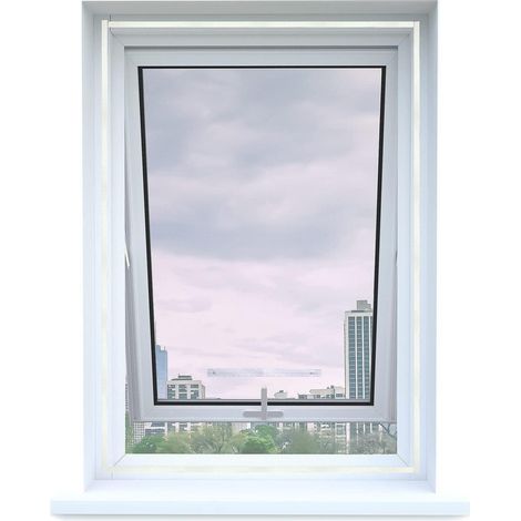 Dachfenster Fliegengitter zuschneidbar, ohne Bohren, mit Reißverschluss, 130x150cm Weiß (1/5)