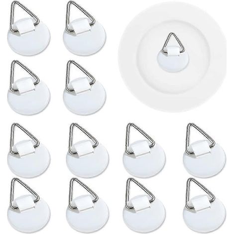 Lot de 50 supports adhésifs invisibles pour assiettes, fixation murale verticale. (1/5)