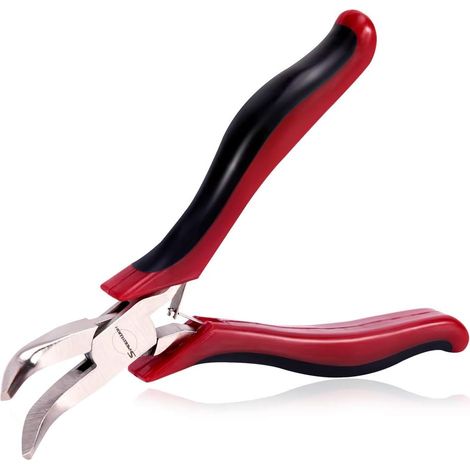 Mini-pince à bec long pour bijoux, nez de chaîne micro, pince fonctionnelle avec ressort, outil professionnel, 45 degrés, courbée, acier au chrome-vanadium, 10,8 cm
