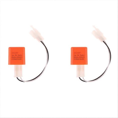 2-poliges 12V-Relaisadapterkabel für LED-Blinker mit einstellbarer Frequenz, orangefarbenes Blinkeranzeigerelais (1/5)