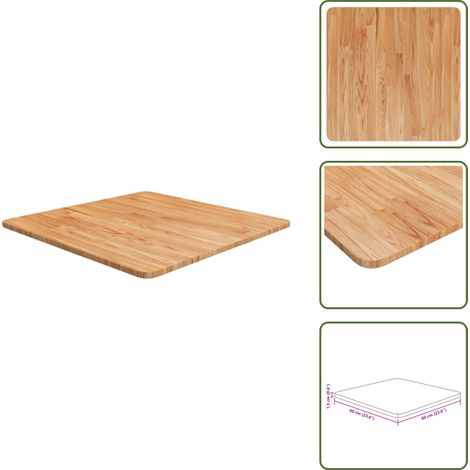 Mesa de centro - vidaXL Tablero de mesa cuadrado madera roble marrón claro 60x60x1,5 cm - Mesa de bar