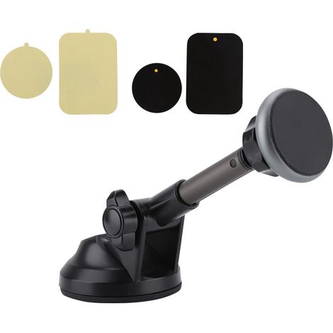 Support Télescopique Universel En Alliage D'aluminium Avec Ventouse Pour Téléphone Et Tablette - Fixation Pare-brise Véhicule - Kit 1 Pièce (1/5)