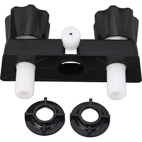 Mitigeur de douche avec 2 molettes - Mitigeur de douche noir pour salle de bain de camping-car - Installation facile et contrôle de la température (1/5)