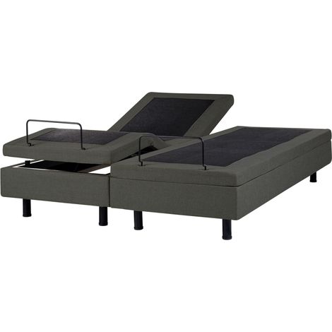 Adjustable Bed without Headboard Fabric DUKE II 160 x 200 cm (EU King Size) Dark Grey