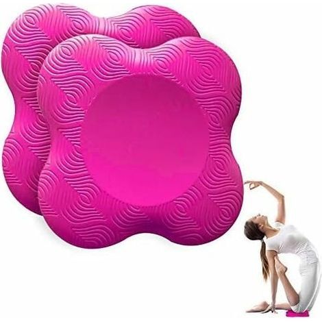 Lot de 2 Genouillères de Yoga - Tapis Antidérapants pour Protéger les Genoux et les Coudes (Rose) (1/5)