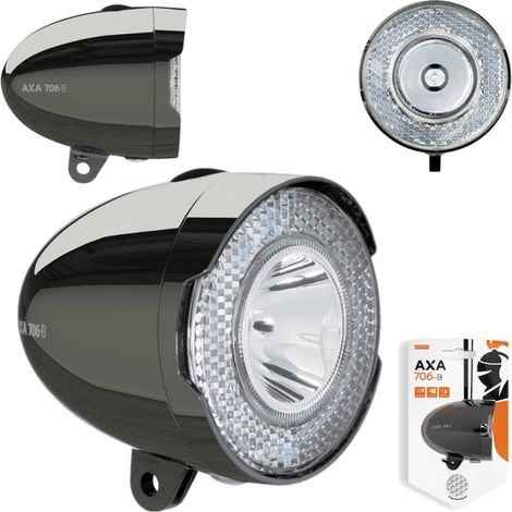 Luz LED para horquilla delantera de bicicleta AXA 706-B, para ciudad, 15 LUX, potente, 35 metros. (1/5)