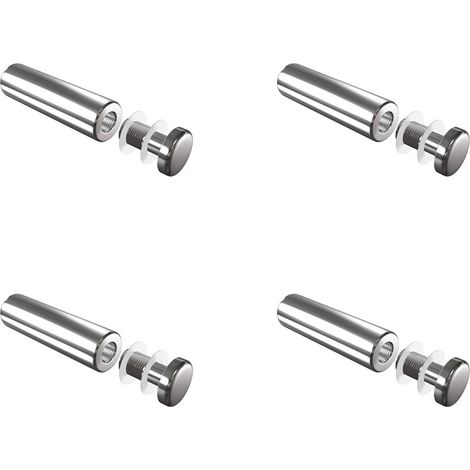 Set de 4 fixations murales vissées - Entretoise murale vissée FIX-V7 Ø 18 mm / L 65 mm (1/3)