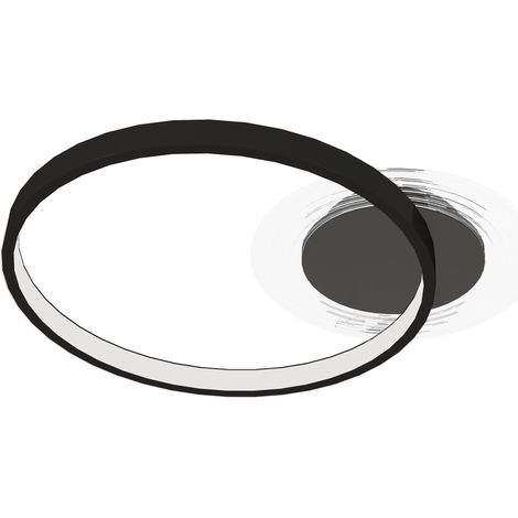 GagaPlafonnier LED moderne 2 anneaux temperature couleur reglable 30W Noir (1/5)