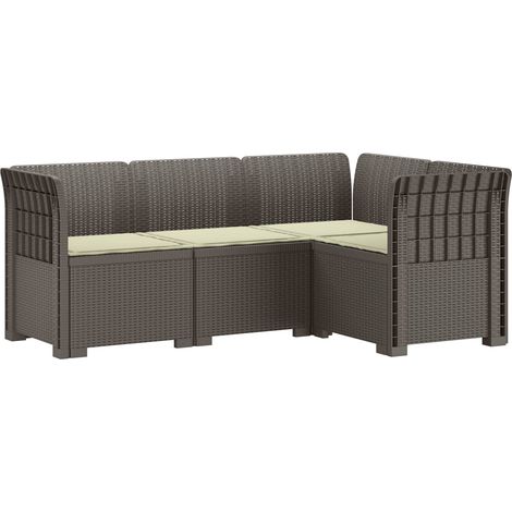 Sofá de Jardín para 4 Personas con Cojines Estilo Rattan PP vidaXL (1/5)