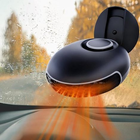 Riscaldatore per auto, deumidificatore e sbrinatore portatile per parabrezza, riscaldatore rapido 2 in 1 con funzione di sbrinamento, presa accendisigari, auto (1/4)