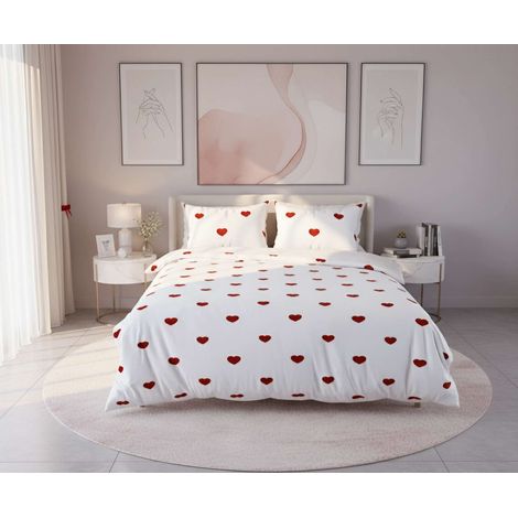 Copripiumino, copripiumino, biancheria da letto Set Bianco Rosso