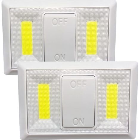 Ein Set aus 2 LED-Nachtlichtern, maximal 120 Lumen, benötigt AAA-Batterien (nicht im Lieferumfang enthalten) (Schalter) (1/5)