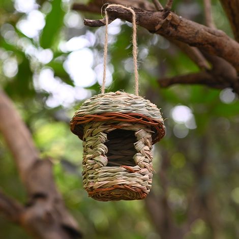 Creative straw-woven bird nests, handmade straw-woven birdcages (1/5)