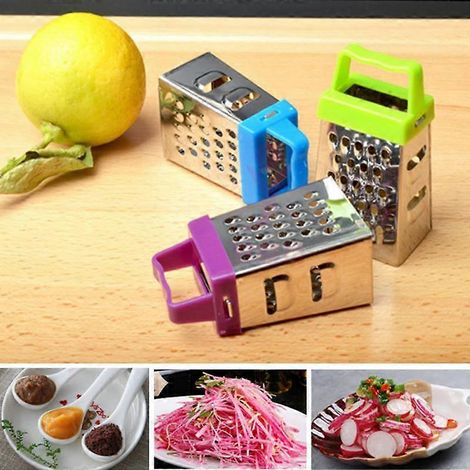 Mini râpe à quatre faces en acier inoxydable, éplucheur multifonctionnel, coupe-fruits, gingembre et ail, accessoires de cuisine (1/2)