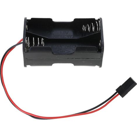 Boîtier de piles AA HSP 02070 avec connecteur JST, compatible avec les véhicules à essence télécommandés 1/10/1/8, noir. (1/5)