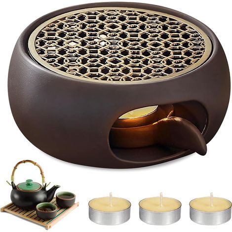 Ceramic teapot warmer, ceramic warmer, tea warmer with 3 candles and cushions, teapot warmer, warmer for beverages, tea, milk