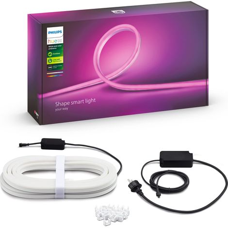 Philips Hue White and Color Ambiance Striscia LED Smart, per Esterni e Interni, Bluetooh, Alimentatore Incluso, 39.5W, 5m (1/5)