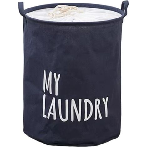 Organizador, contenedor de juguetes, cesta de ropa sucia 40 x 50 cm azul marino OR111GRAN