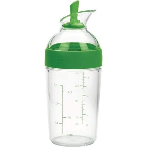 Shaker à vinaigrette compact – Shaker à vinaigrette – Bouteille transparente – Vert (1/4)