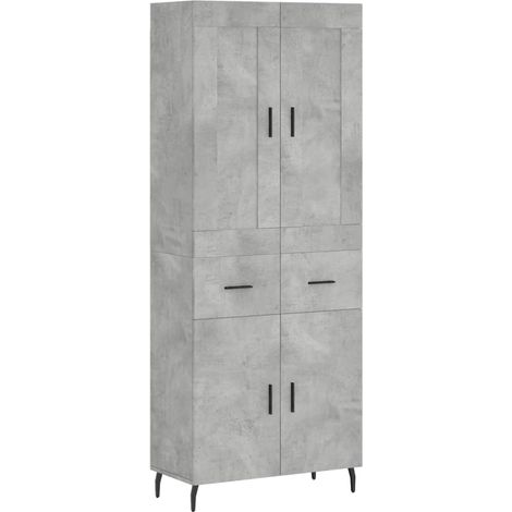 Credenza cassettiera mobile contenitore organizer cucina soggiorno salotto alto 695 x 34 x 180 cm legno ingegnerizzato grigio 020034493